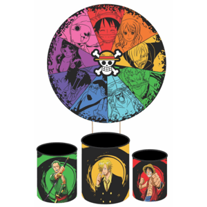 KIT CAPA PAINEL REDONDO E CILÍNDROS ANIME ONE PIECE | TECIDO PREMIUM  | VÁRIOS MODELOS.