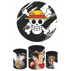 KIT CAPA PAINEL REDONDO E CILÍNDROS ANIME ONE PIECE | TECIDO PREMIUM  | VÁRIOS MODELOS.