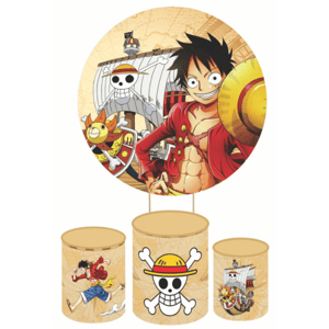 KIT CAPA PAINEL REDONDO E CILÍNDROS ANIME ONE PIECE | TECIDO PREMIUM  | VÁRIOS MODELOS.