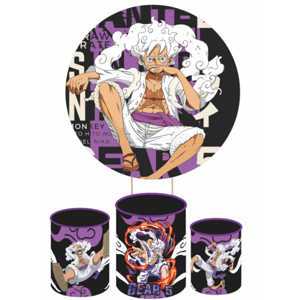 KIT CAPA PAINEL REDONDO E CILÍNDROS ANIME ONE PIECE | TECIDO PREMIUM  | VÁRIOS MODELOS.