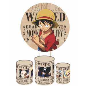KIT CAPA PAINEL REDONDO E CILÍNDROS ANIME ONE PIECE | TECIDO PREMIUM  | VÁRIOS MODELOS.