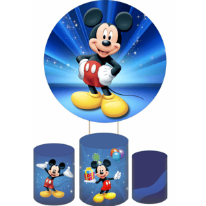 KIT CAPA PAINEL REDONDO E CILÍNDROS MICKEY | TECIDO PREMIUM  | VÁRIOS MODELOS.