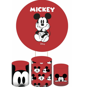 KIT CAPA PAINEL REDONDO E CILÍNDROS MICKEY | TECIDO PREMIUM  | VÁRIOS MODELOS.