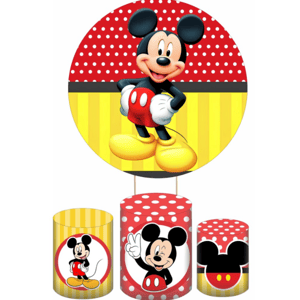 KIT CAPA PAINEL REDONDO E CILÍNDROS MICKEY | TECIDO PREMIUM  | VÁRIOS MODELOS.