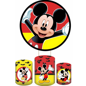 KIT CAPA PAINEL REDONDO E CILÍNDROS MICKEY | TECIDO PREMIUM  | VÁRIOS MODELOS.