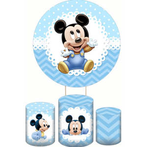 KIT CAPA PAINEL REDONDO E CILÍNDROS MICKEY | TECIDO PREMIUM  | VÁRIOS MODELOS.