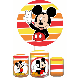 KIT CAPA PAINEL REDONDO E CILÍNDROS MICKEY | TECIDO PREMIUM  | VÁRIOS MODELOS.