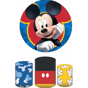 KIT CAPA PAINEL REDONDO E CILÍNDROS MICKEY | TECIDO PREMIUM  | VÁRIOS MODELOS.