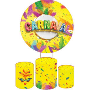 KIT CAPA PAINEL REDONDO E CILÍNDROS CARNAVAL | TECIDO PREMIUM  | VÁRIOS MODELOS.