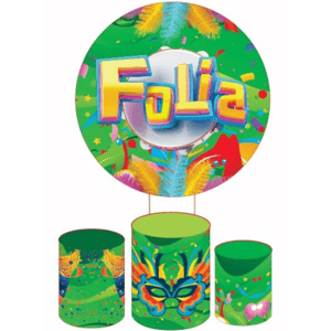 KIT CAPA PAINEL REDONDO E CILÍNDROS CARNAVAL | TECIDO PREMIUM  | VÁRIOS MODELOS.