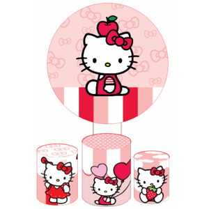 KIT CAPA PAINEL REDONDO E CILÍNDROS HELLO KITTY | TECIDO PREMIUM  | VÁRIOS MODELOS.