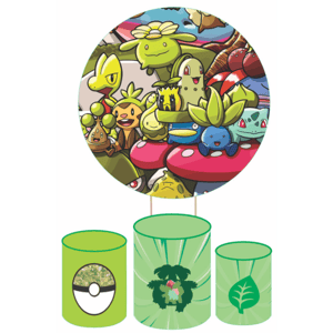 KIT CAPA PAINEL REDONDO E CILÍNDROS POKEMON | TECIDO PREMIUM  | VÁRIOS MODELOS.