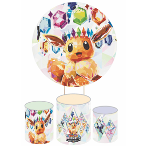 KIT CAPA PAINEL REDONDO E CILÍNDROS POKEMON | TECIDO PREMIUM  | VÁRIOS MODELOS.