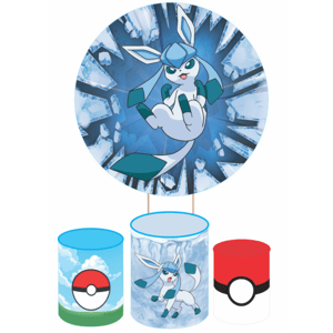 KIT CAPA PAINEL REDONDO E CILÍNDROS POKEMON | TECIDO PREMIUM  | VÁRIOS MODELOS.