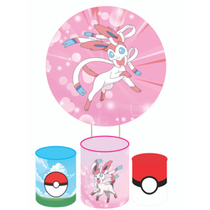 KIT CAPA PAINEL REDONDO E CILÍNDROS POKEMON | TECIDO PREMIUM  | VÁRIOS MODELOS.