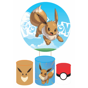 KIT CAPA PAINEL REDONDO E CILÍNDROS POKEMON | TECIDO PREMIUM  | VÁRIOS MODELOS.