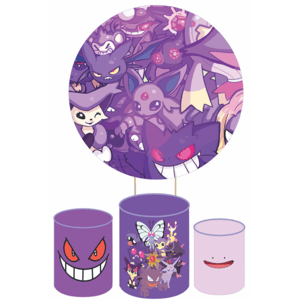 KIT CAPA PAINEL REDONDO E CILÍNDROS POKEMON | TECIDO PREMIUM  | VÁRIOS MODELOS.