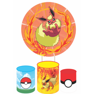 KIT CAPA PAINEL REDONDO E CILÍNDROS POKEMON | TECIDO PREMIUM  | VÁRIOS MODELOS.