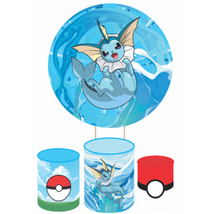 KIT CAPA PAINEL REDONDO E CILÍNDROS POKEMON | TECIDO PREMIUM  | VÁRIOS MODELOS.
