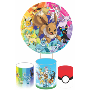KIT CAPA PAINEL REDONDO E CILÍNDROS POKEMON | TECIDO PREMIUM  | VÁRIOS MODELOS.