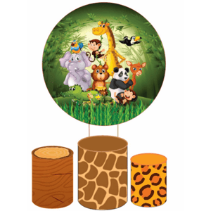 KIT CAPA PAINEL REDONDO E CILÍNDROS SAFARI | TECIDO PREMIUM  | VÁRIOS MODELOS.