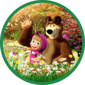 CAPA PAINEL REDONDO MASHA E O URSO | TECIDO PREMIUM  | VÁRIOS MODELOS - 1.50X1.50M E 50X50CM