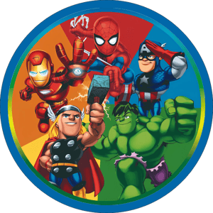 CAPA PAINEL REDONDO VINGADORES | TECIDO PREMIUM  | VÁRIOS MODELOS - 1.50X1.50M E 50X50CM