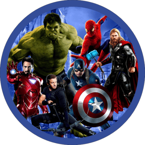 CAPA PAINEL REDONDO VINGADORES | TECIDO PREMIUM  | VÁRIOS MODELOS - 1.50X1.50M E 50X50CM