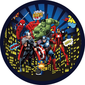 CAPA PAINEL REDONDO VINGADORES | TECIDO PREMIUM  | VÁRIOS MODELOS - 1.50X1.50M E 50X50CM