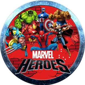 CAPA PAINEL REDONDO VINGADORES | TECIDO PREMIUM  | VÁRIOS MODELOS - 1.50X1.50M E 50X50CM
