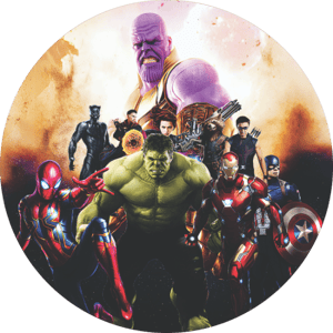 CAPA PAINEL REDONDO VINGADORES | TECIDO PREMIUM  | VÁRIOS MODELOS - 1.50X1.50M E 50X50CM