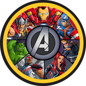 CAPA PAINEL REDONDO VINGADORES | TECIDO PREMIUM  | VÁRIOS MODELOS - 1.50X1.50M E 50X50CM