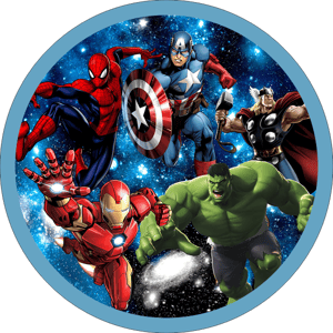CAPA PAINEL REDONDO VINGADORES | TECIDO PREMIUM  | VÁRIOS MODELOS - 1.50X1.50M E 50X50CM