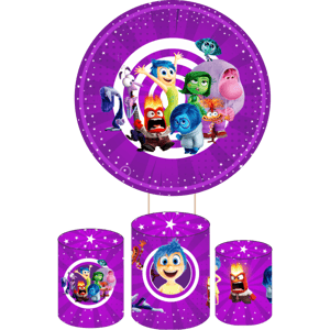 KIT CAPA PAINEL REDONDO E CILÍNDROS DIVERTIDAMENTE | TECIDO PREMIUM  | VÁRIOS MODELOS.