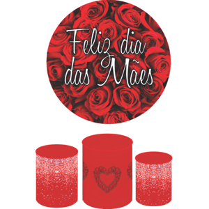 KIT CAPA PAINEL REDONDO E CILÍNDROS DIA DAS MÃES | TECIDO PREMIUM  | VÁRIOS MODELOS.