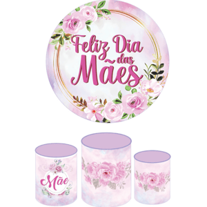 KIT CAPA PAINEL REDONDO E CILÍNDROS DIA DAS MÃES | TECIDO PREMIUM  | VÁRIOS MODELOS.