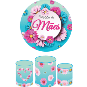 KIT CAPA PAINEL REDONDO E CILÍNDROS DIA DAS MÃES | TECIDO PREMIUM  | VÁRIOS MODELOS.