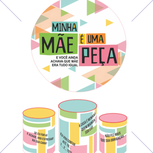 KIT CAPA PAINEL REDONDO E CILÍNDROS DIA DAS MÃES | TECIDO PREMIUM  | VÁRIOS MODELOS.
