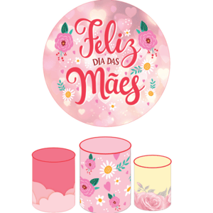 KIT CAPA PAINEL REDONDO E CILÍNDROS DIA DAS MÃES | TECIDO PREMIUM  | VÁRIOS MODELOS.