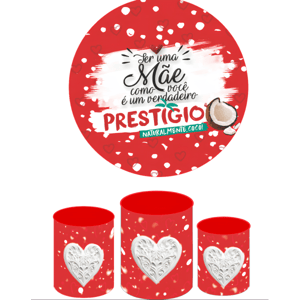 KIT CAPA PAINEL REDONDO E CILÍNDROS DIA DAS MÃES | TECIDO PREMIUM  | VÁRIOS MODELOS.