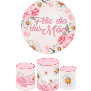 KIT CAPA PAINEL REDONDO E CILÍNDROS DIA DAS MÃES | TECIDO PREMIUM  | VÁRIOS MODELOS.