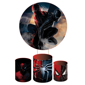 KIT CAPA PAINEL REDONDO E CILÍNDROS HOMEM ARANHA | TECIDO PREMIUM  | VÁRIOS MODELOS.