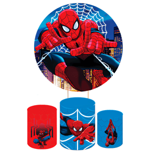 KIT CAPA PAINEL REDONDO E CILÍNDROS HOMEM ARANHA | TECIDO PREMIUM  | VÁRIOS MODELOS.