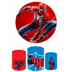 KIT CAPA PAINEL REDONDO E CILÍNDROS HOMEM ARANHA | TECIDO PREMIUM  | VÁRIOS MODELOS.