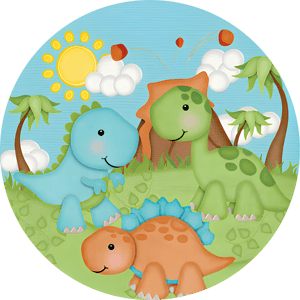 CAPA PAINEL REDONDO DINOSSAURO | TECIDO PREMIUM  | VÁRIOS MODELOS - 1.50X1.50M E 50X50CM