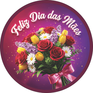 CAPA PAINEL REDONDO DIA DAS MÃES | TECIDO PREMIUM  | VÁRIOS MODELOS - 1.50X1.50M E 50X50CM