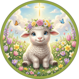 CAPA PAINEL REDONDO PÁSCOA CRISTÃ | TECIDO PREMIUM  | VÁRIOS MODELOS - 1.50X1.50M E 50X50CM