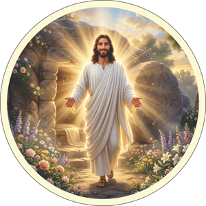 CAPA PAINEL REDONDO PÁSCOA CRISTÃ | TECIDO PREMIUM  | VÁRIOS MODELOS - 1.50X1.50M E 50X50CM