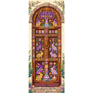 CAPA PAINEL PORTA PÁSCOA COELHO| TECIDO PREMIUM  | VÁRIOS MODELOS - 85cm x 2.10M