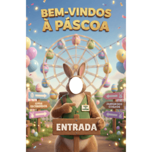 CAPA FUNDO INTERATIVO PÁSCOA COELHO | TECIDO PREMIUM  | VÁRIOS MODELOS - 1.50X2.20M